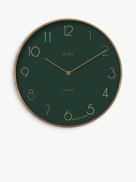 Acctim Madison Analogue Quartz Wall Clock, 35cm, Urban Jungle/Gold, Urban Jungle/Gold