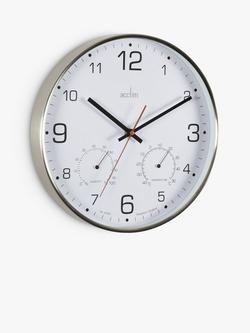 Acctim Komfort Analogue Non-Ticking Sweep Quartz Wall Clock, 30.5cm, Silver - view 2, Silver