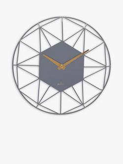 Acctim Alva Metal Wire Analogue Quartz Wall Clock, 30cm, Owl Grey, Owl Grey