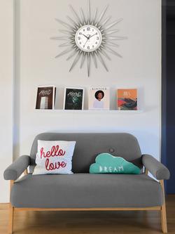 Acctim Stella Spokes Analogue Quartz Wall Clock, 44cm, Chrome - view 2, Chrome