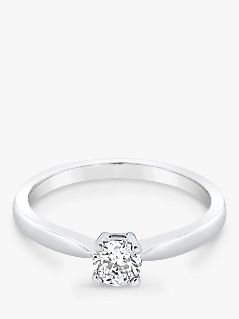 Product image 1 of 5, which shows Milton & Humble Jewellery Pre-Loved 18ct White Gold Solitaire Diamond Ring