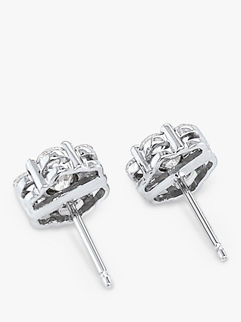 Product image 5 of 5, which shows Milton & Humble Jewellery Pre-Loved 18ct White Gold Cluster Diamond Stud Earrings, Silver