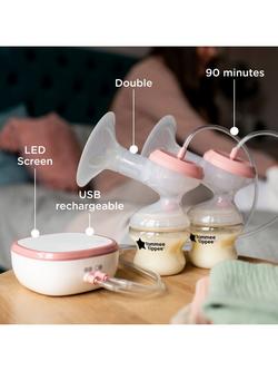 Tommee Tippee Made for Me Double Electric Breast Pump - view 2, White/Pink