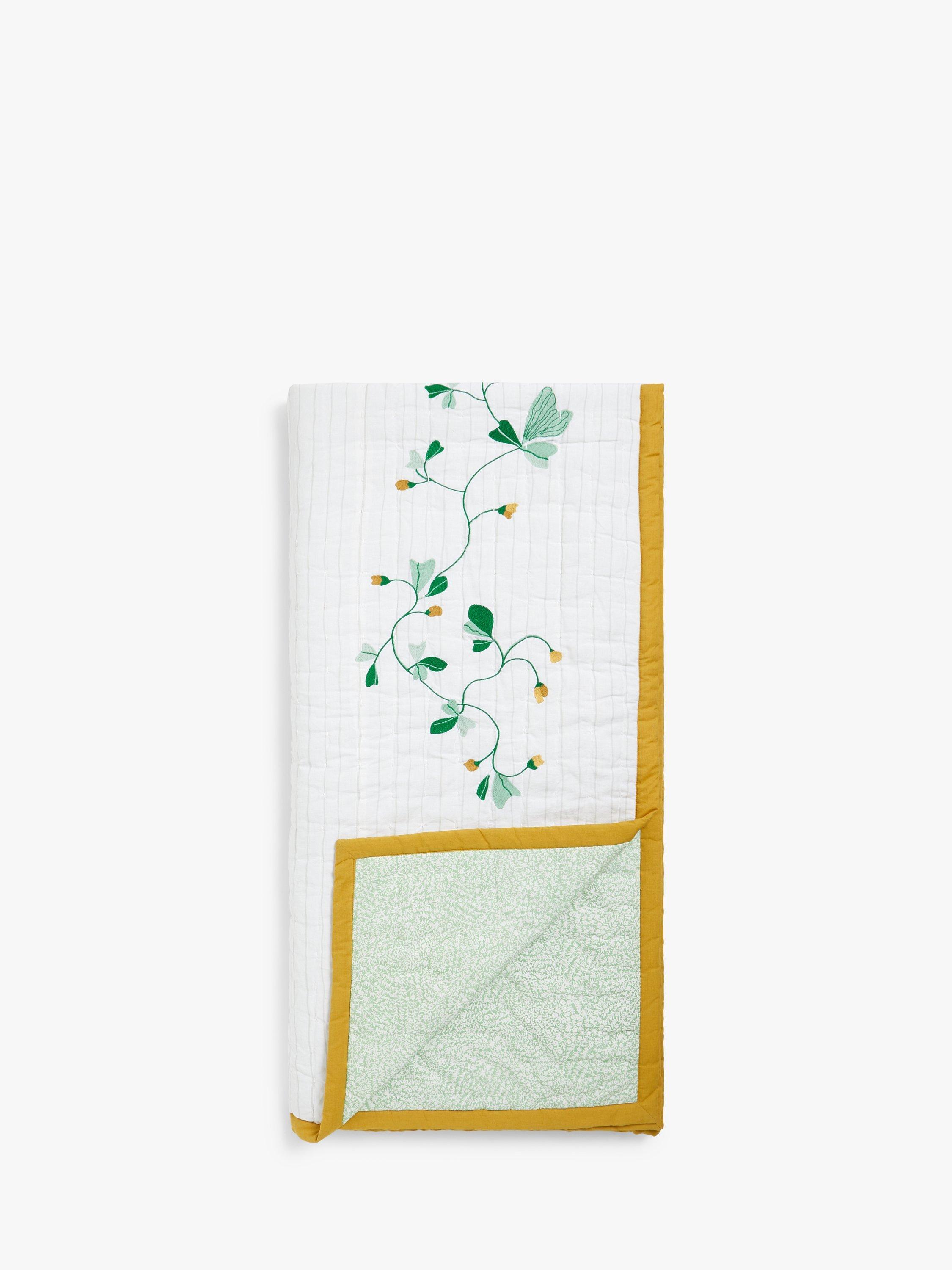 John Lewis Oxalisa Embroidered Quilted Bedspread, Multi