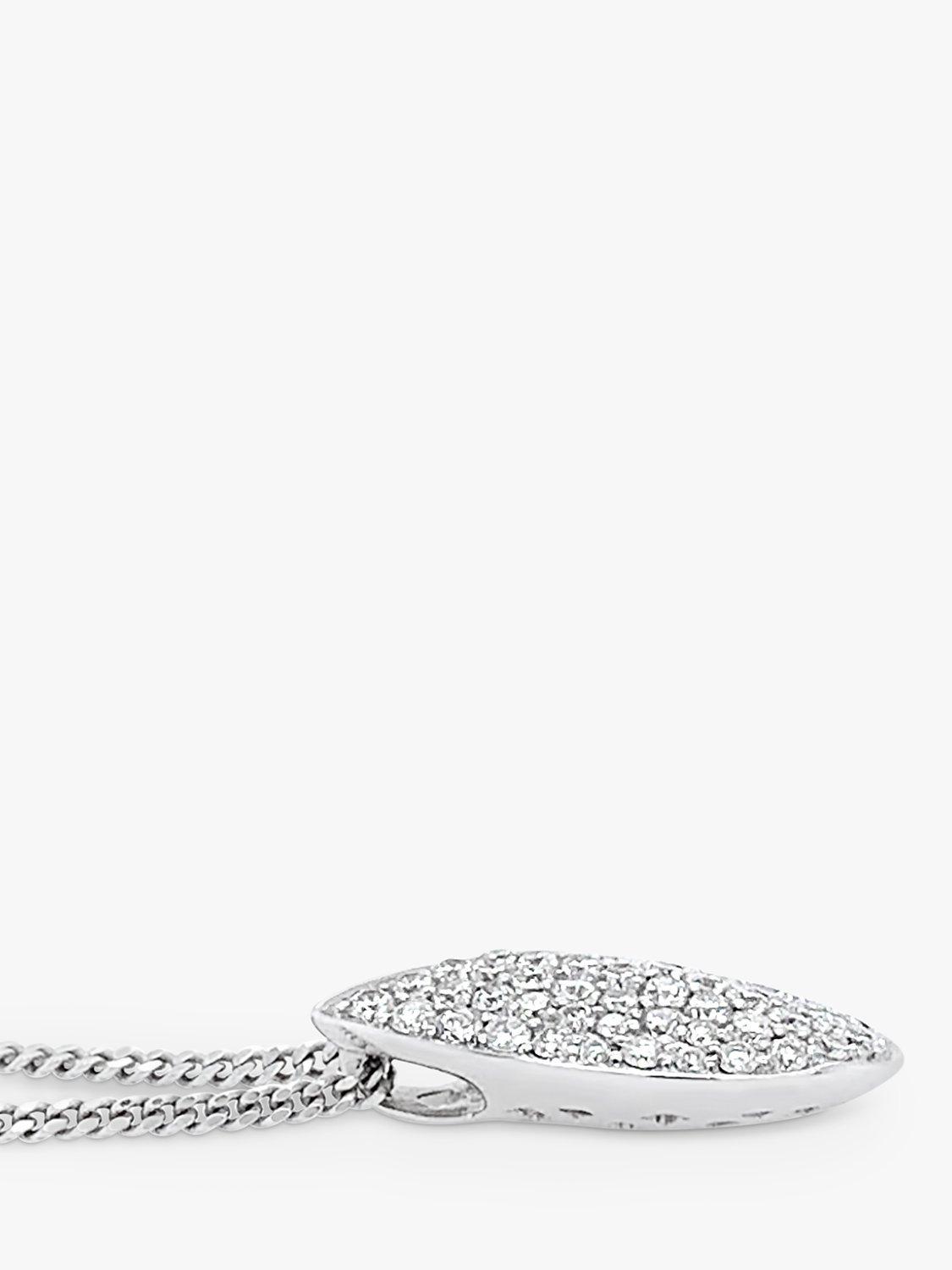 Product image 3 of 5, which shows Milton & Humble Jewellery Pre-Loved 18ct White Gold Diamond Pear Shaped Pendant Necklace