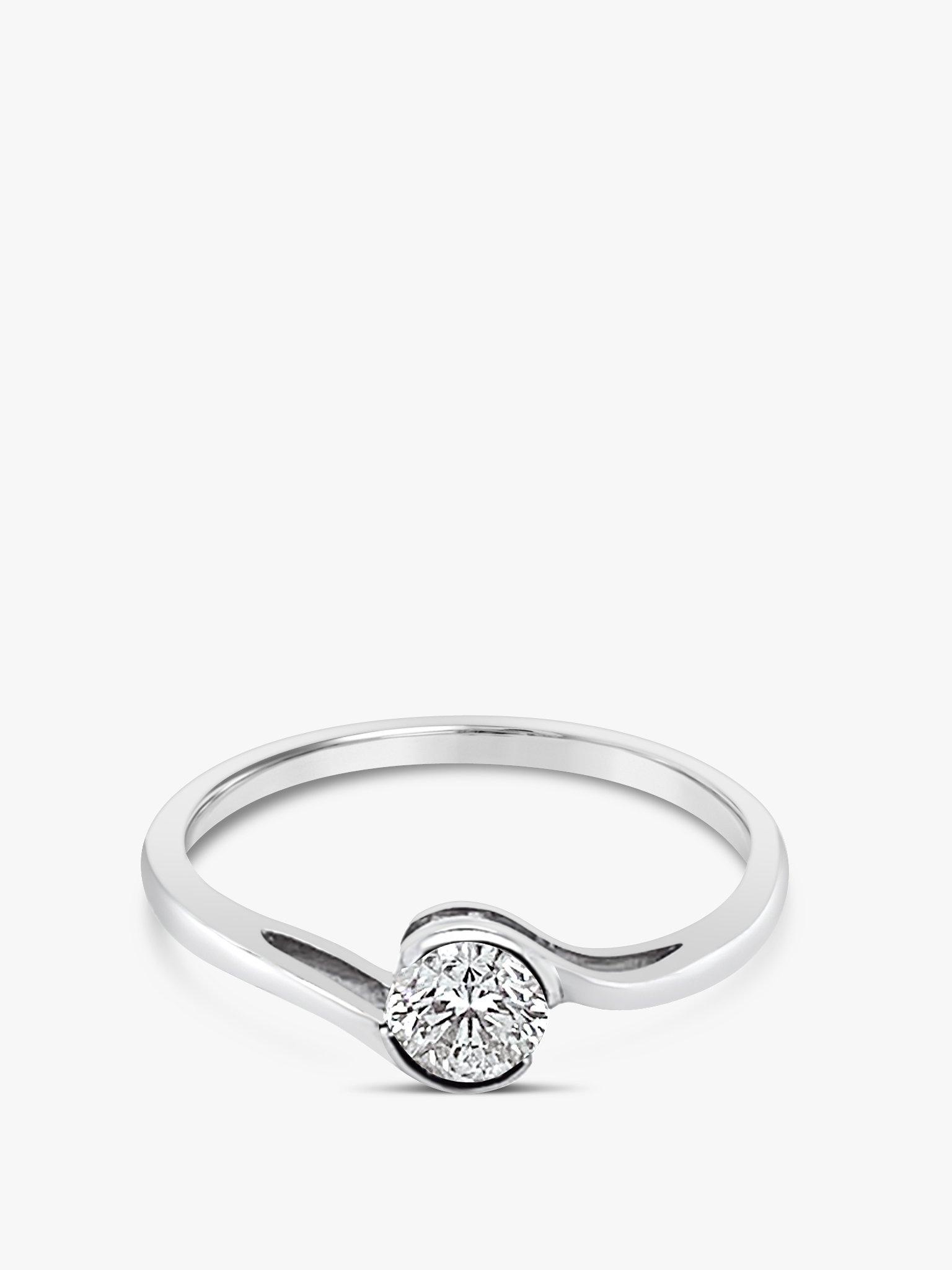 Product image 1 of 5, which shows Milton & Humble Jewellery Pre-Loved 18ct White Gold Solitaire Diamond Ring