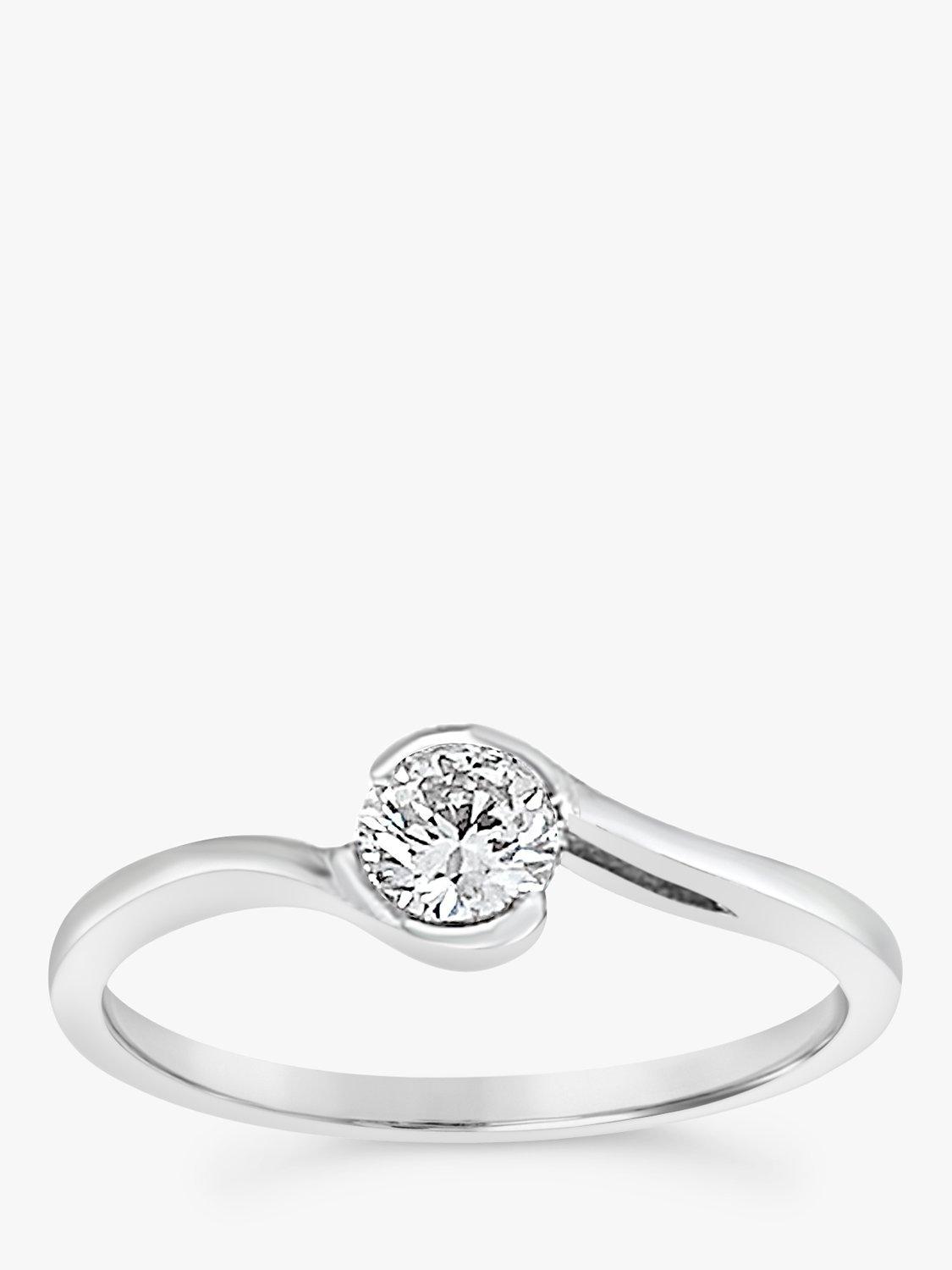 Product image 2 of 5, which shows Milton & Humble Jewellery Pre-Loved 18ct White Gold Solitaire Diamond Ring