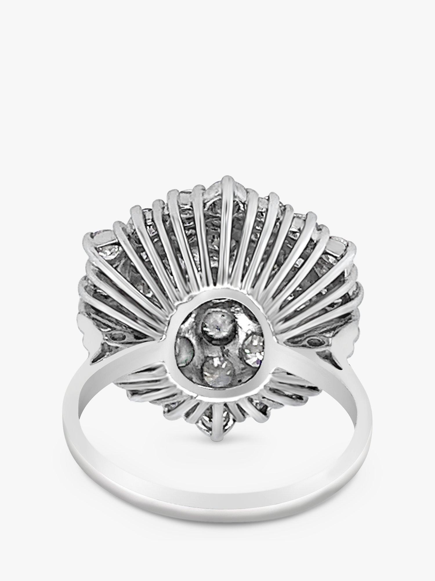 Milton & Humble Jewellery Pre-Loved 18ct White Gold 37 Stone Diamond Ring