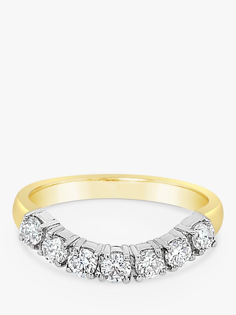 Product image 1 of 5, which shows Milton & Humble Jewellery Pre-Loved 18ct Yellow & White Gold Curved 7 Diamond Ring