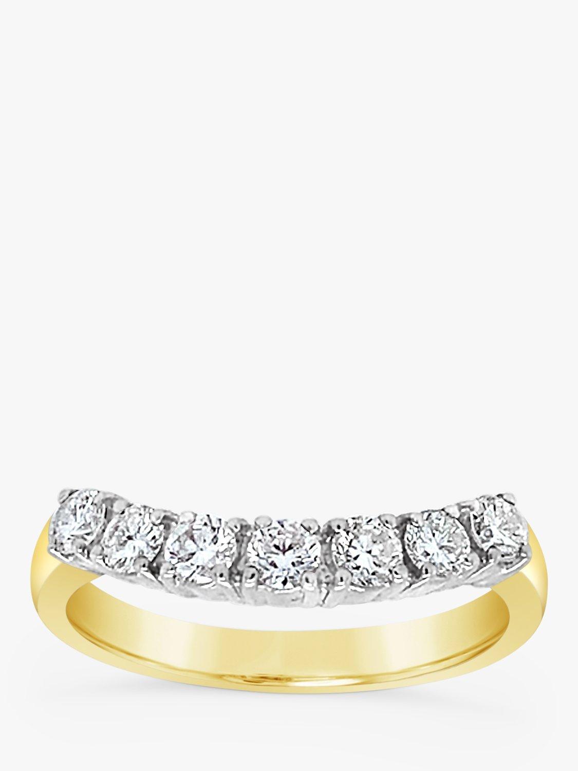 Product image 2 of 5, which shows Milton & Humble Jewellery Pre-Loved 18ct Yellow & White Gold Curved 7 Diamond Ring