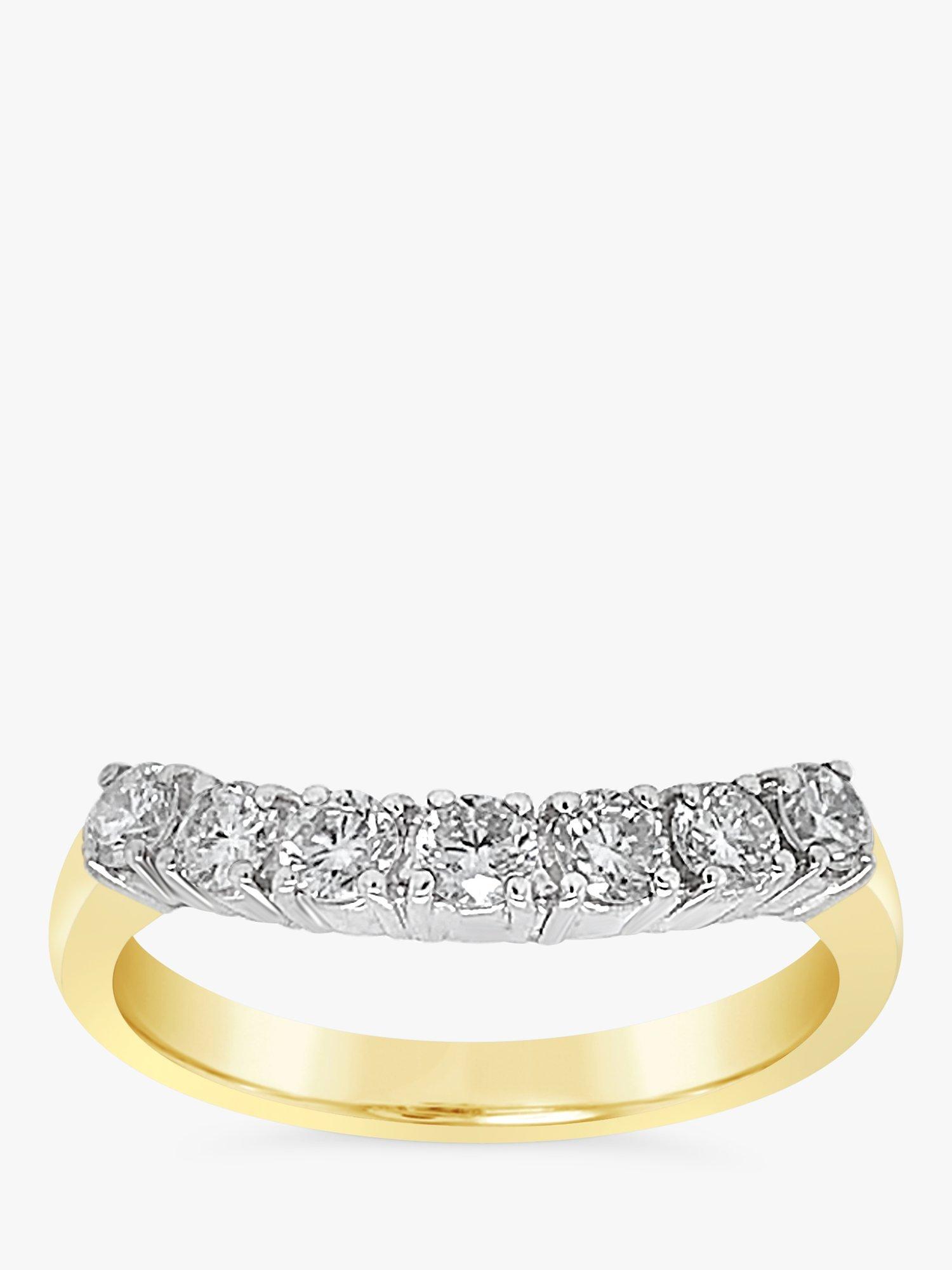 Product image 3 of 5, which shows Milton & Humble Jewellery Pre-Loved 18ct Yellow & White Gold Curved 7 Diamond Ring