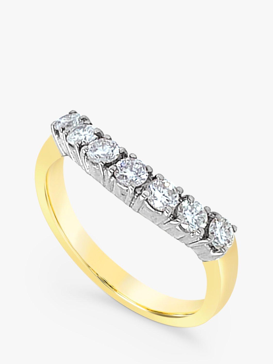 Product image 5 of 5, which shows Milton & Humble Jewellery Pre-Loved 18ct Yellow & White Gold Curved 7 Diamond Ring