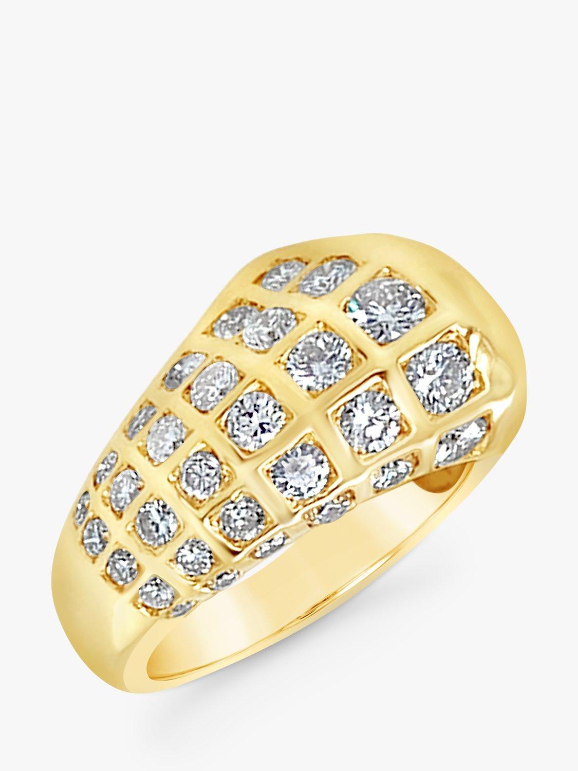 Product image 1 of 6, which shows Milton & Humble Jewellery Pre-Loved 18ct Yellow Gold Diamond Bulbous Wave Ring
