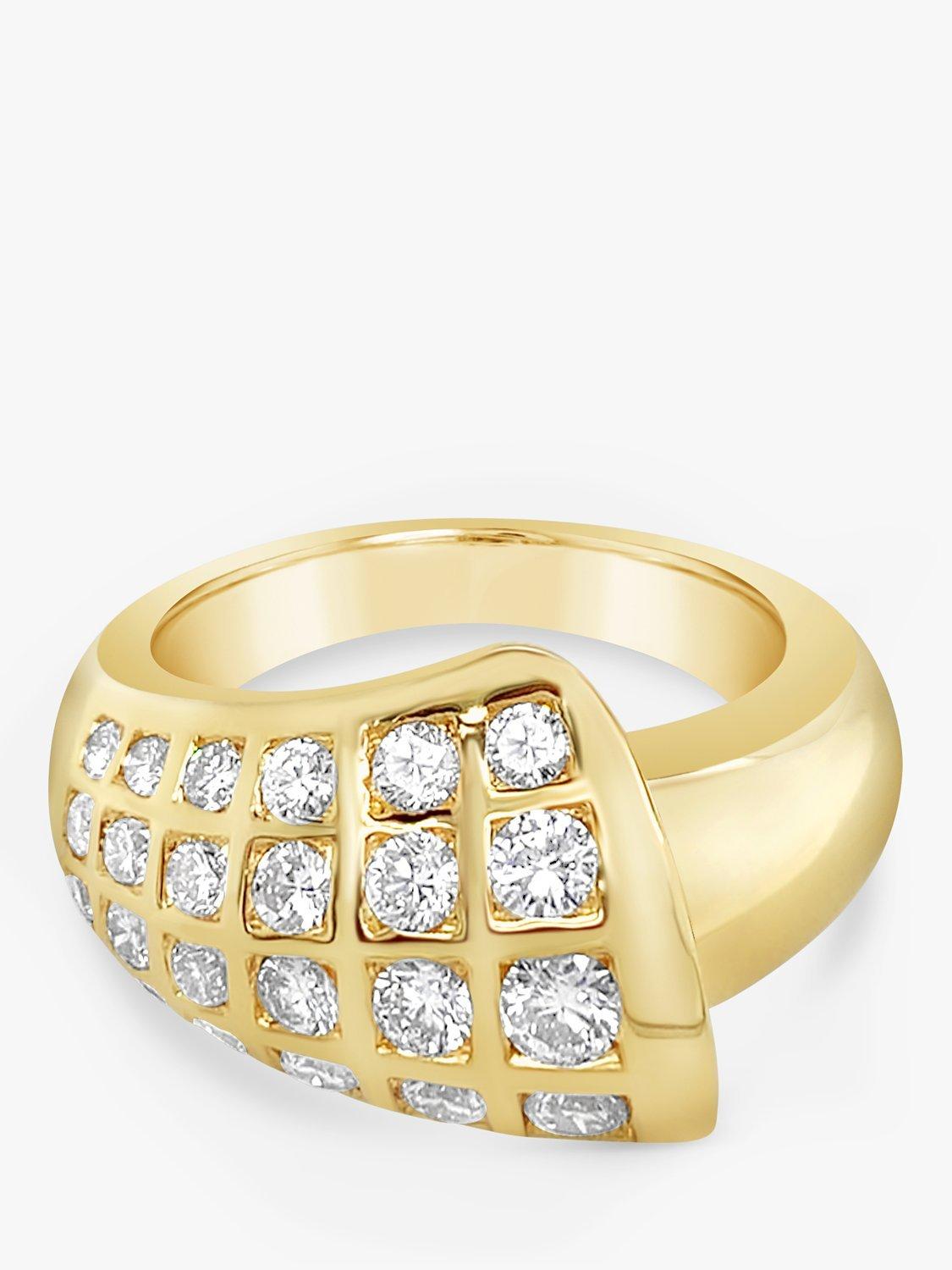 Product image 2 of 6, which shows Milton & Humble Jewellery Pre-Loved 18ct Yellow Gold Diamond Bulbous Wave Ring