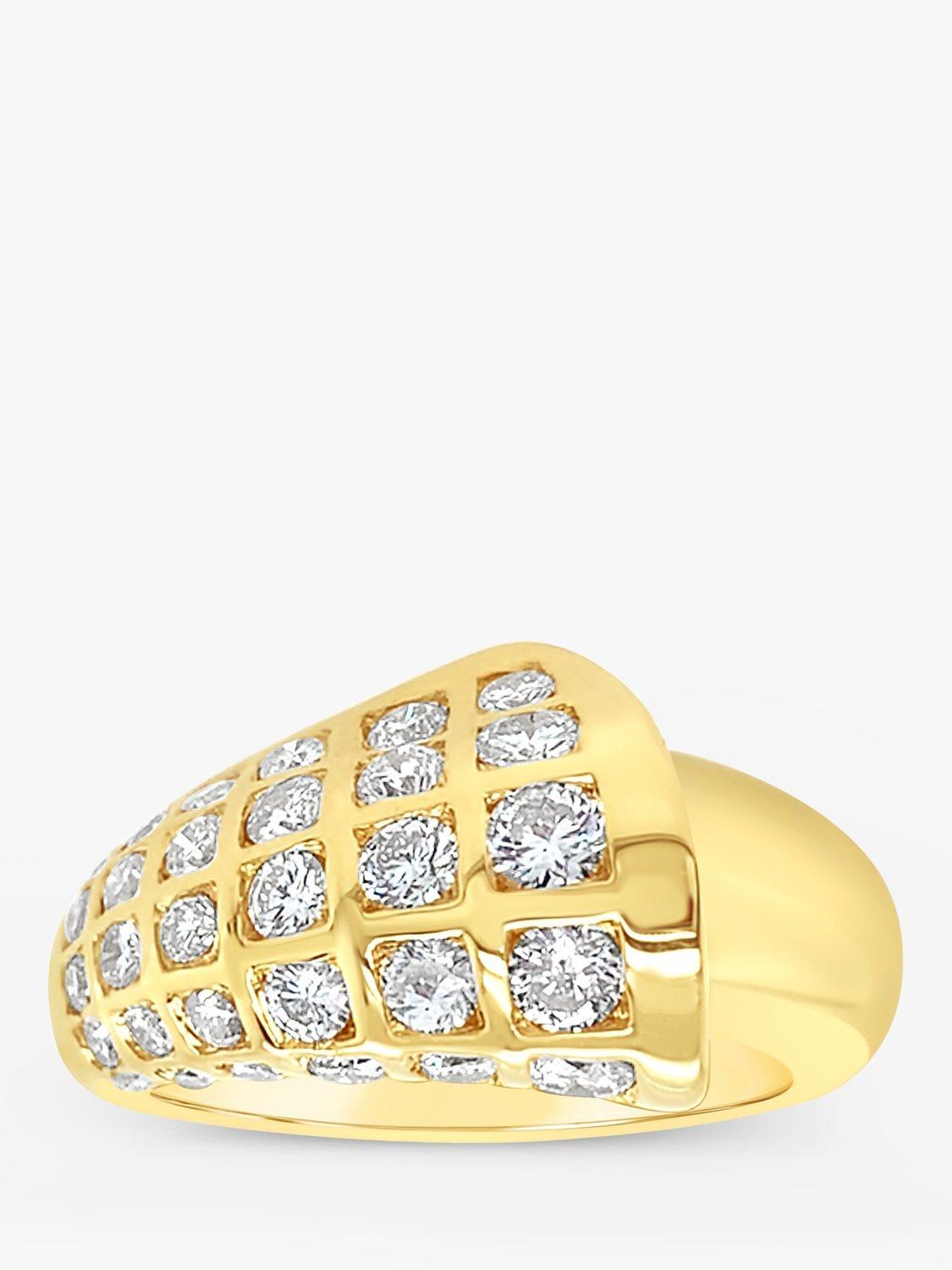 Product image 3 of 6, which shows Milton & Humble Jewellery Pre-Loved 18ct Yellow Gold Diamond Bulbous Wave Ring