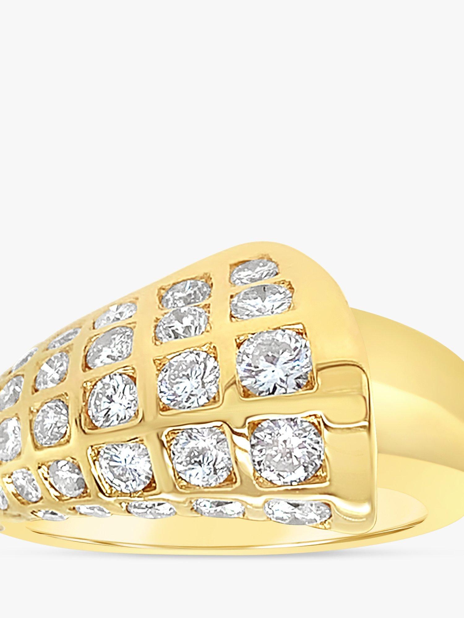 Product image 4 of 6, which shows Milton & Humble Jewellery Pre-Loved 18ct Yellow Gold Diamond Bulbous Wave Ring