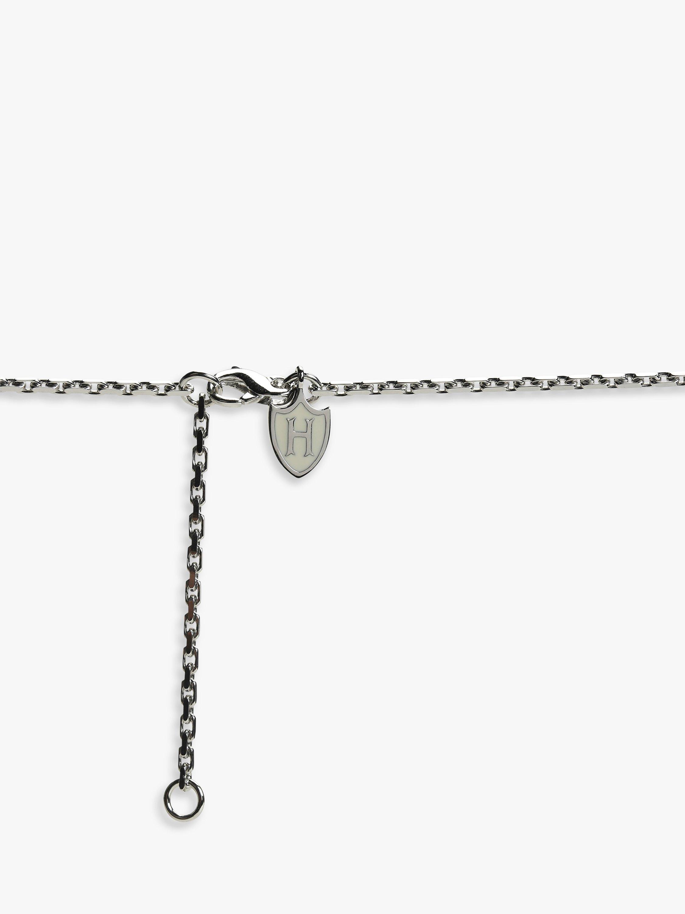 Product image 4 of 5, which shows Hoxton London Men's Herringbone Rectangle Pendant Necklace, Silver