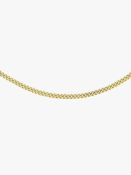 IBB 9ct Gold 50 Diamond Cut Fine Curb Chain Necklace, Gold, Gold