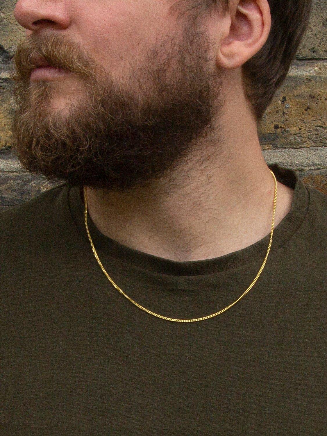 Product image 2 of 6, which shows IBB 9ct Gold 50 Diamond Cut Fine Curb Chain Necklace, Gold