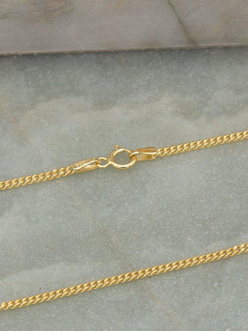Product image 3 of 6, which shows IBB 9ct Gold 50 Diamond Cut Fine Curb Chain Necklace, Gold