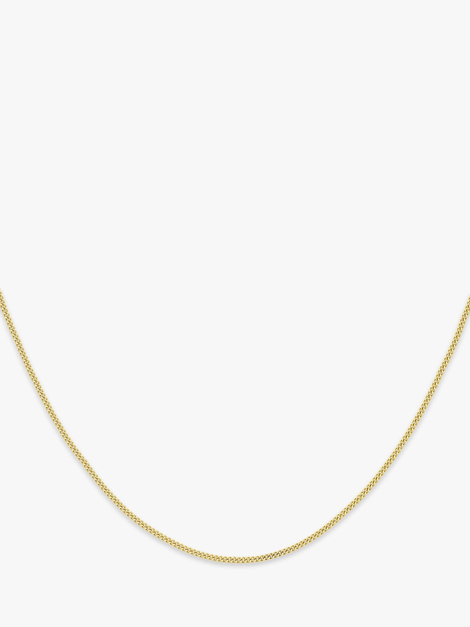 Product image 5 of 6, which shows IBB 9ct Gold 50 Diamond Cut Fine Curb Chain Necklace, Gold