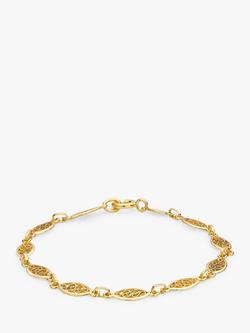 IBB 18ct Yellow Gold Filigree Oval Chain Bracelet, Gold, Gold