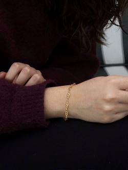 IBB 18ct Yellow Gold Filigree Oval Chain Bracelet, Gold - view 2, Gold