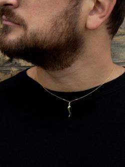 IBB 9ct Gold Horn Pendant Necklace, Gold - view 2, Gold