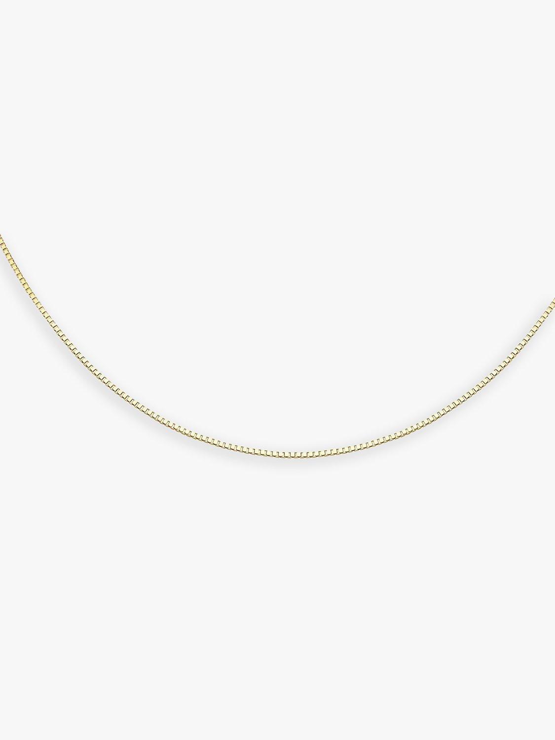 Product image 1 of 6, which shows IBB 18ct Gold Heart Slide Box Chain Necklace, Gold