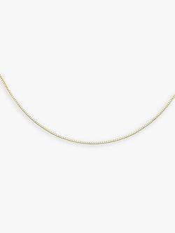 IBB 18ct Gold Heart Slide Box Chain Necklace, Gold, Yellow Gold