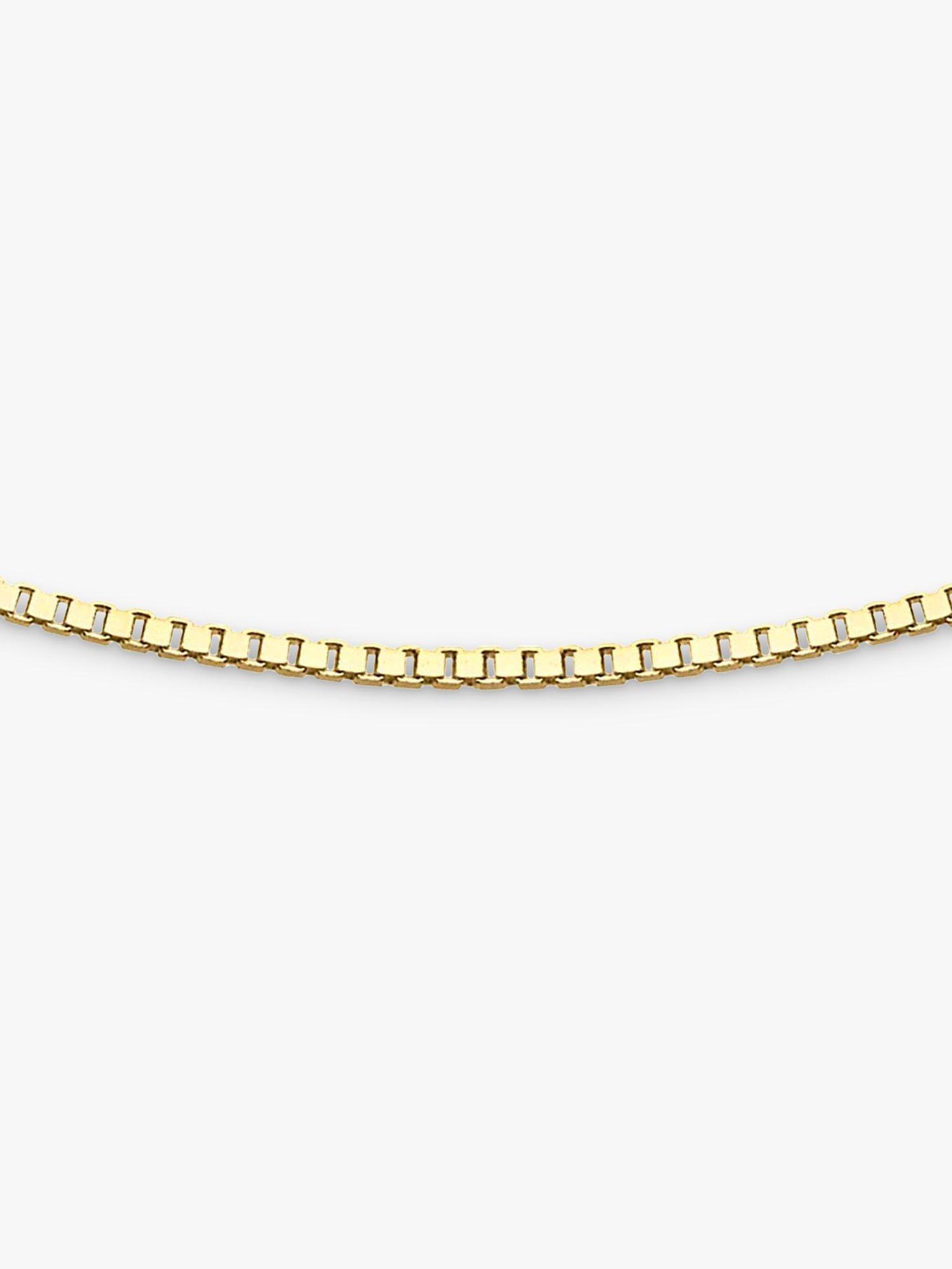 Product image 5 of 6, which shows IBB 18ct Gold Heart Slide Box Chain Necklace, Gold