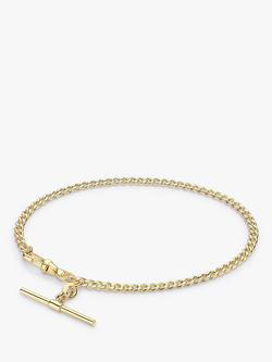 IBB 9ct Gold Hollow T-Bar Curb Chain Bracelet, Gold, Gold