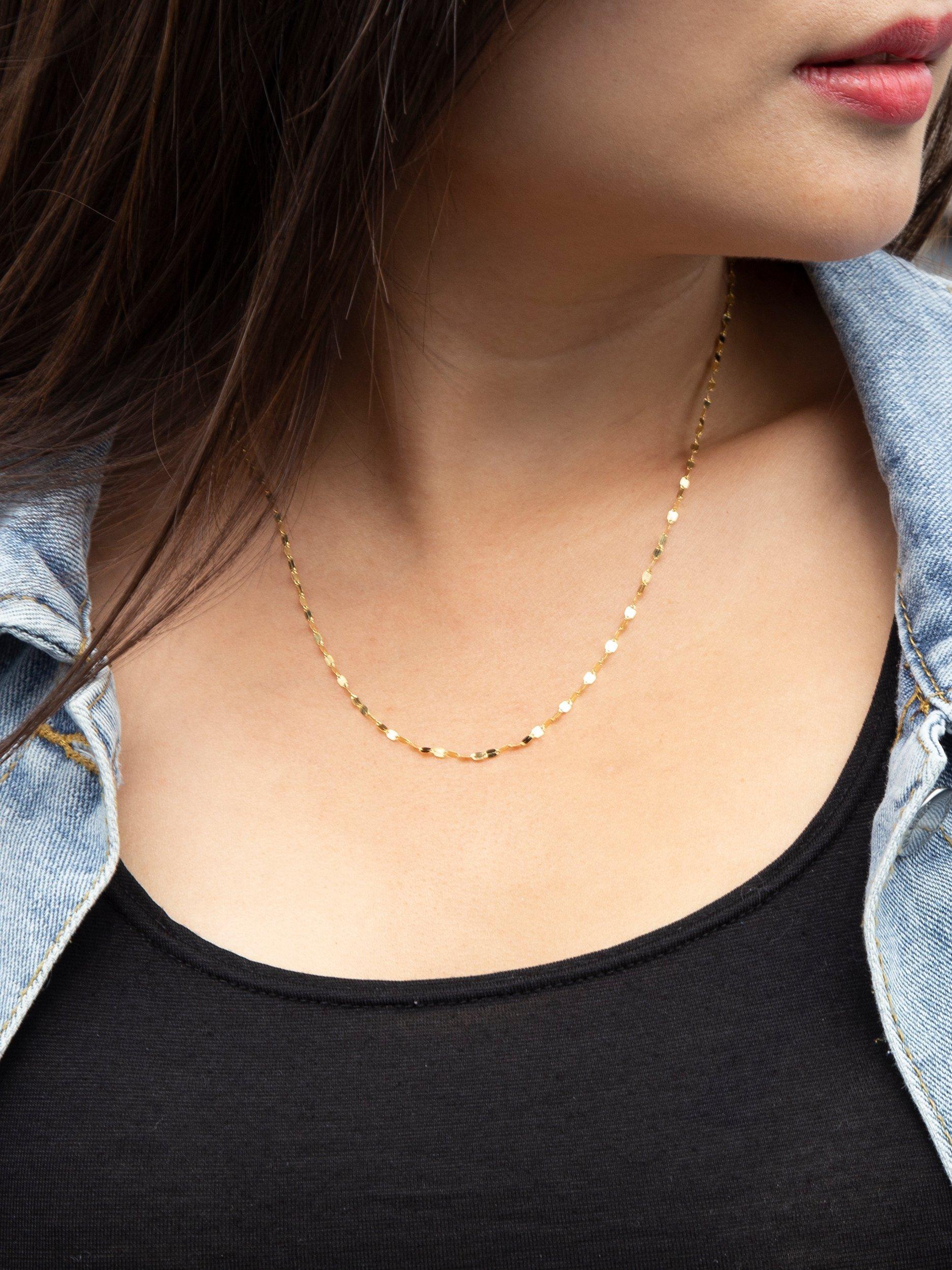 Product image 2 of 6, which shows IBB 18ct Gold Forzatina Chain Necklace, Gold
