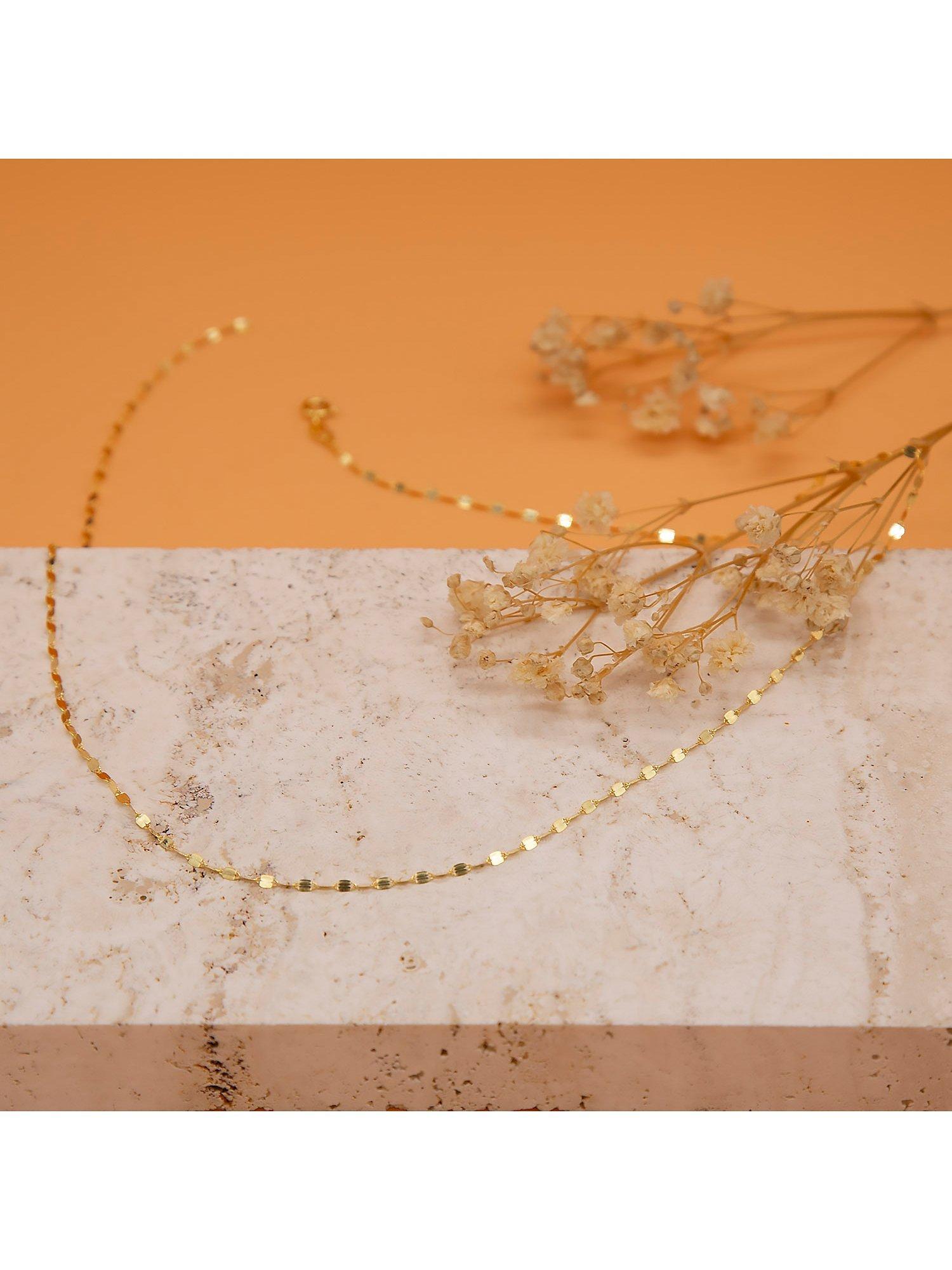 Product image 3 of 6, which shows IBB 18ct Gold Forzatina Chain Necklace, Gold