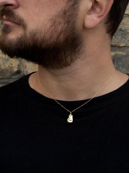IBB 9ct Gold Boxing Glove Pendant Necklace, Gold - view 2, Gold