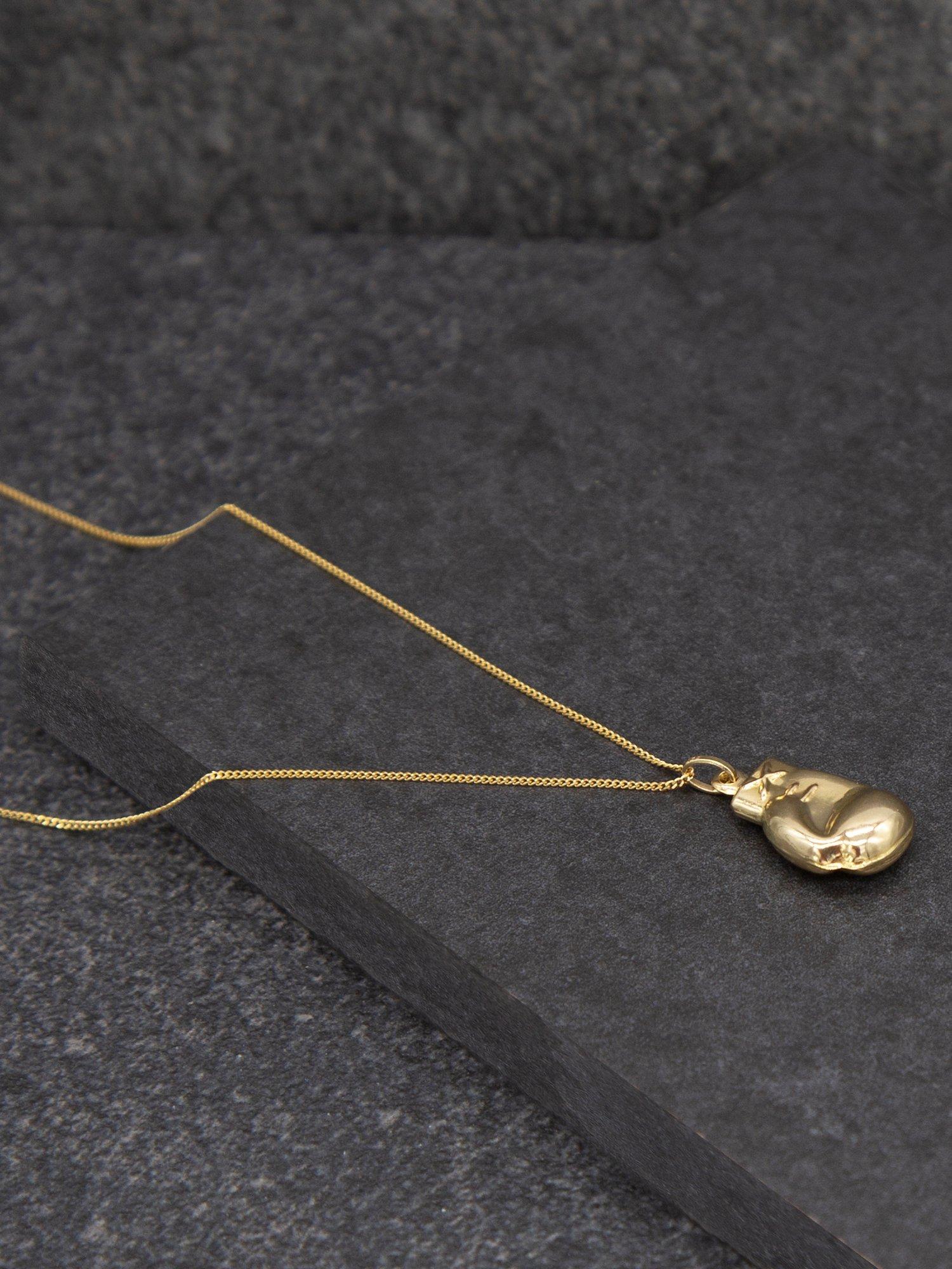 Product image 3 of 6, which shows IBB 9ct Gold Boxing Glove Pendant Necklace, Gold