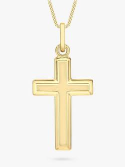 IBB 9ct Gold Cross Pendant Necklace, Gold, Gold