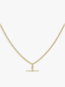 IBB 9ct Gold T-Bar Hollow Curb Chain Necklace, Gold, Yellow Gold