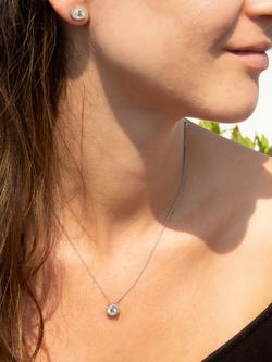 IBB Sterling Silver Cubic Zirconia Swirl Earrings & Necklace Gift Set, Silver - view 2, Silver