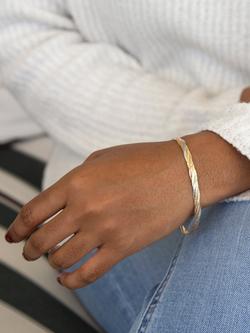 IBB 18ct Gold Tri-colour Herringbone Chain Bracelet, Multi - view 2, Multi