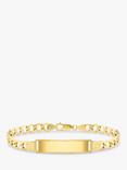 IBB Men's 9ct Gold ID Tag Curb Chain Bracelet, Gold