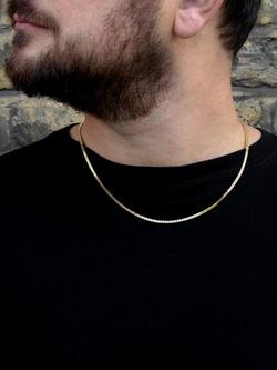 IBB 9ct Gold 30 Venetian Box Chain Necklace, Gold - view 2, Gold