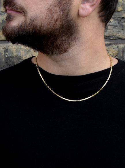 IBB 9ct Gold 30 Venetian Box Chain Necklace, Gold - view 2, Gold