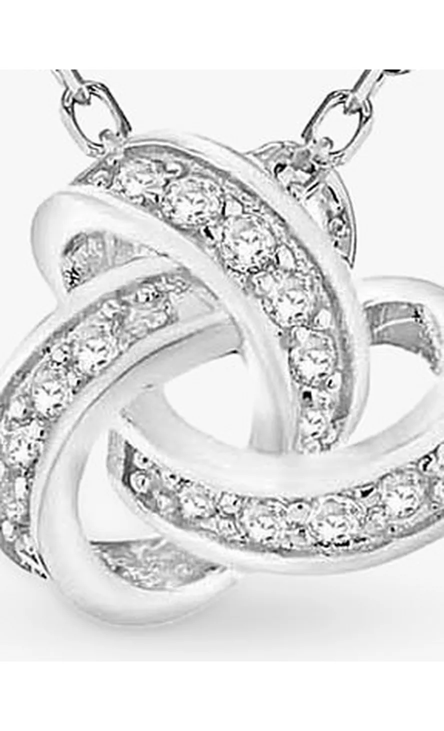 IBB Sterling Silver Cubic Zirconia Knot Earrings Necklace Gift Set