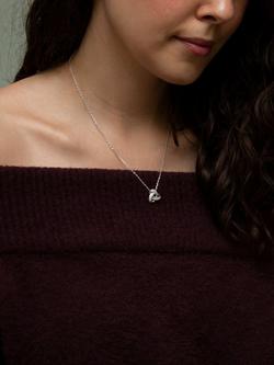 IBB Sterling Silver Cubic Zirconia Knot Earrings & Necklace Gift Set - view 2, Silver