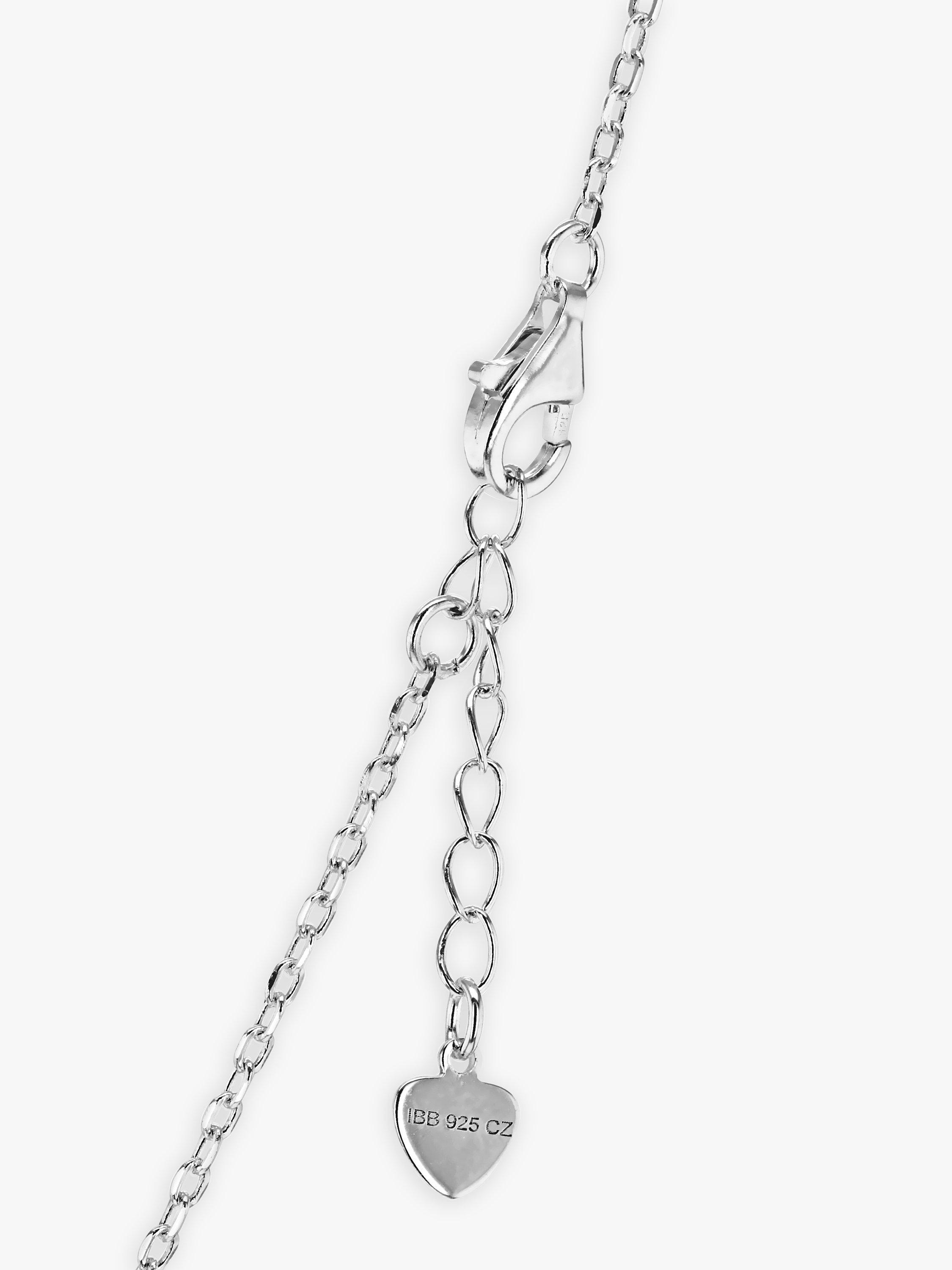 IBB Sterling Silver Cubic Zirconia Knot Earrings & Necklace Gift Set