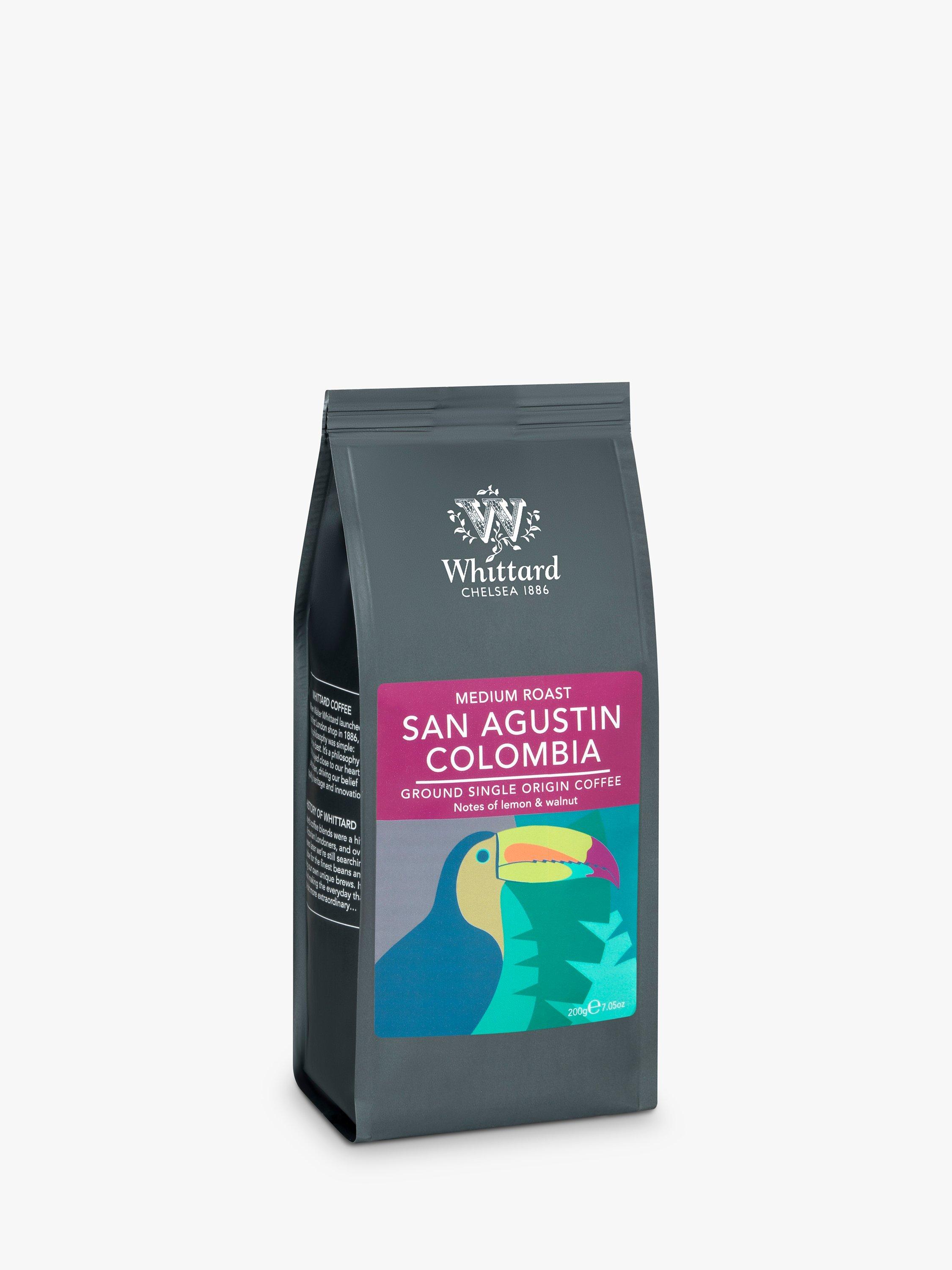Whittard Monsoon San Augustin Colombia Medium Roast Ground Coffee, 213g