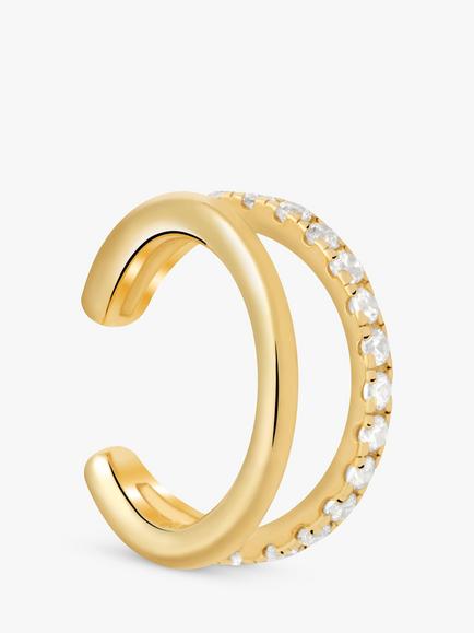 Astrid & Miyu Illusion Crystal Single Ear Cuff, Gold, Gold