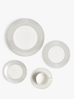 Wedgwood Gio Platinum Fine Bone China Dinnerware Set, 5 Piece, White - view 2, White