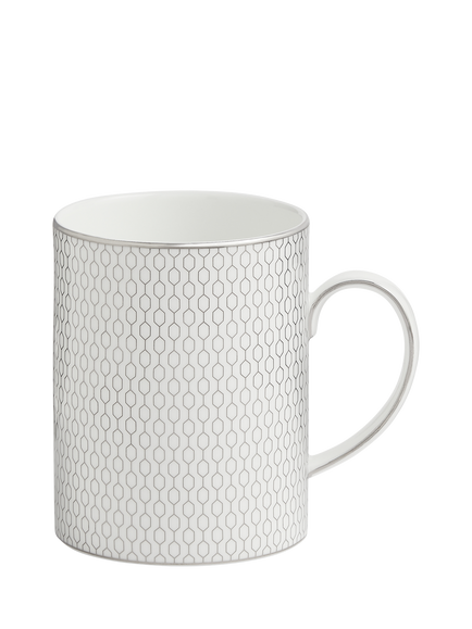 Wedgwood Gio Platinum Fine Bone China Mug, 380ml, White, White